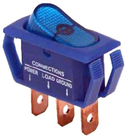 LEVSEB 12V 25A Interruptor de palanca de 3 pines Interruptor basculante para automóvil Azul, Encendido/Apagado iluminado