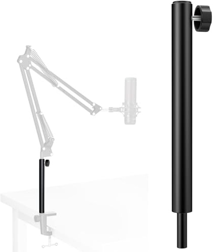 InnoGear Tubo de extensión de brazo de brazo de micrófono de aleación de aluminio, soporte de extensión, soporte de escritorio, barra de extensión de brazo de micrófono para suspensión de micrófono,