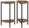 YATINEY Beistelltische, 2er-Set, halbrunde Couchtische, schmale Sofatische, 2-stufige Nachttische, für Wohnzimmer, Schlafzimmer, Vintagebraun und Schwarz XET07L2BR