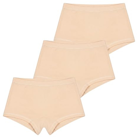 EMY Culotte för flickor Boxershorts, i stretchbomull, 90 % bomull, 10 % elastan | Barnunderkläder för dans, gymnastik, skridskoåkning | 3 färger | Storlekar 4–12 år, Naken Tris, 6 anni