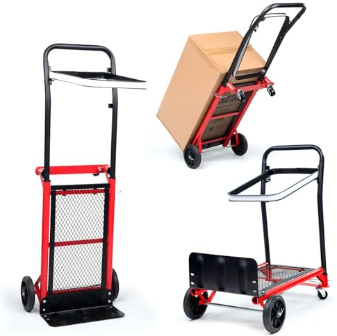 Crystals Folding Sack Truck – 60kg Capacity Aluminium Folding Trolley with Wheels and Extendable Handle – Multicolour