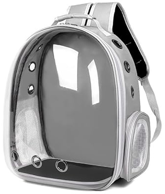 Generic Mochila Transportín para Mascotas Mochila con Burbujas Transpirable con Cápsula para Gatos para Animales Pequeños con Vista Panorámica Gris (Mochila Gris)