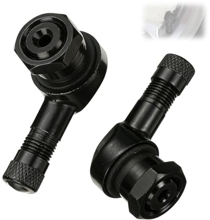 Zyrtkeriom JatilEr Extensión de Válvula de Neumático 90°, 2 Piezas, Vástago de Aleación de Aluminio, para Coche, Moto, Camión, Bicicleta, Sin Cámara, Diámetro 11,3 mm