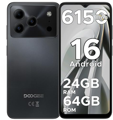 DOOGEESmart Note56 Android 16 Telefono Movil Libres, 6150mAh 24GB+ 64GB/2TB Smartphone, Octa Core Telefonos Moviles HD+ 6,56, Cámara 8MP Teléfono Móvil, Gemini AI/Dual SIM/Face ID/GPS/OTG/Widevine L1