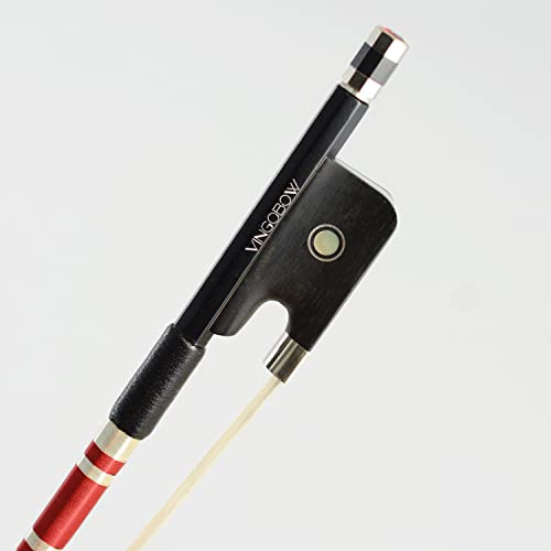 4/4 Full Size cello bow Carbon Fiber Bow with Shining Stones Natural Horse Hair Red Wire Winding