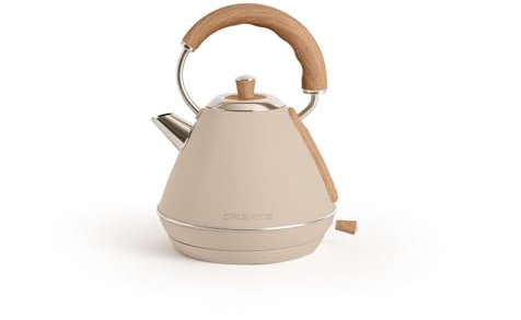 CREATE/KETTLE RETRO L/Hervidor de agua eléctrico arena/Ebullición rápida, capacidad 1,7l, apagado automático, filtrado anti-cal, autoapagado, indicador de nivel de agua, Ø19 cm, 2200 W