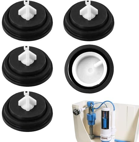 5PCS Diaphragms Inlet Float Valve Washer Spare Rubber Float Valve Set Black Cistern Washer Flush Valve Seal Replacement for Toilet Cistern for Ideal Standard Flush Valves