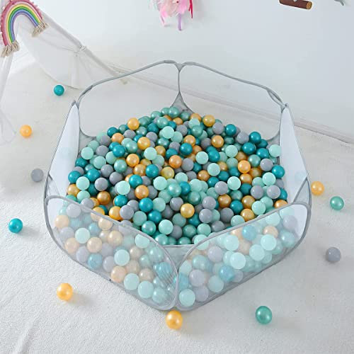 Kids Ball Pit, Indoor & Outdoor Play Tent Playpen Ball Pit Pool 100x115cm Pop Up Children Ball Pits Easy Folding Toddler Ocean Ball Play Pool Ocean Ball Play House for Girls Boys -Balls Not Included