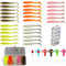 37 Stück Angel Köder Weichplastikköder Kunstköder 6 von Jigköpfe 30 Stück Gummifische Gummifische Angelköder Karpfen Zubehör Set Hecht Köder Fishing Gummifische für Forelle Barsch Zander