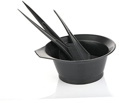 TOPPERFUN 4sets Pettine per Tintura Capelli e Ciotola in Plastica Strumenti per Tintura Professionale e Fai da Te Pettine e Ciotola Lavabili e Riutilizzabili per Colorazione Capelli Facile