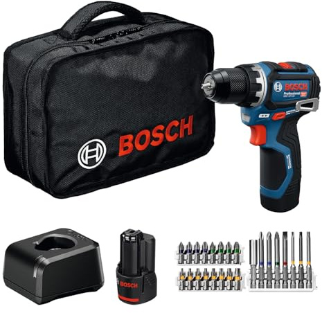 Bosch Professional 12V System Akku-Bohrschrauber GSR 12V-32 (Advanced KickBack Control, bürstenloser Motor, inkl. 2,0-Ah-Akku, GAL12V-20, Zubehör, Pick-and-Click-Einlage, Werkzeugtasche)