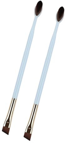 Lot de 2 pinceaux à sourcils inclinés à double extrémité pour un façonnage précis avec poils en nylon doux et poils synthétiques multi-usages