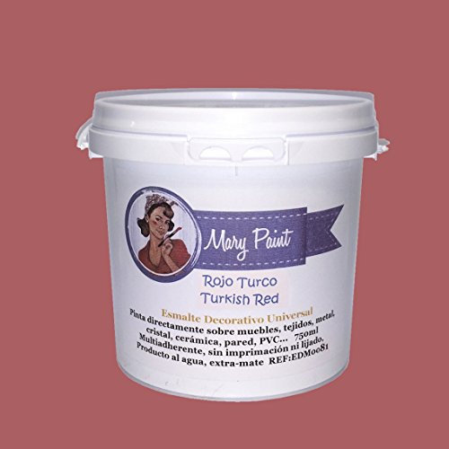 Mary Paint | Pintura para muebles efecto Chalk Paint, Rojo Turco - 750ml