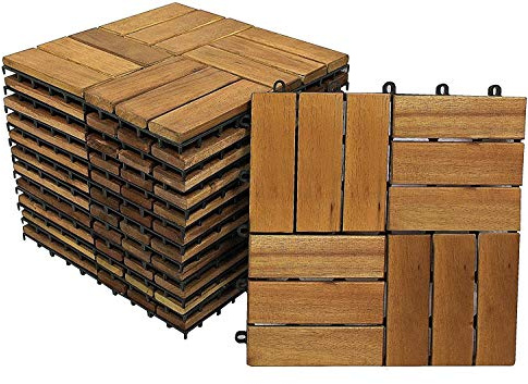 SAM Holzfliese 02 11 Fliesen 1m² 30x30 cm Akazie geölt Drainage Klickfliese | massiv, Bodenbelag mit Drainage, Balkonfliesen, Terrassenfliesen, Klickfliesen, für Balkon Terrasse Garten