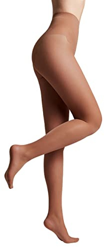 Conte elegant BIKINI 20 DEN Collant in Seta da Donna - Calze con Slip Rinforzato - Collant Sottile da Donna Estremamente Elastico - Taglia 4 - Mokka