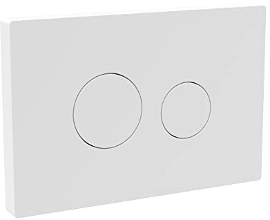 nuie MDPP06R Ceramics Accessories Round Push Button Plate for Pneumatic Dual Flush, 70mm x 99mm, Matt White