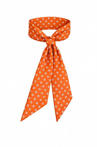 Remo Sartori - Cravatta Foulard in Seta Donna Bandeau Sciarpina per Collo, Borse e Polso (Arancione)