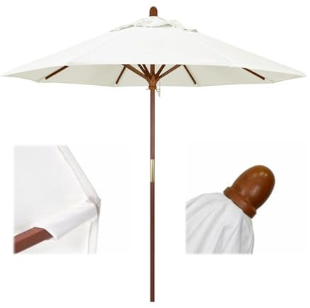 Sombrilla de Mesa de Jardín 210cm, Parasol de Mercado para Patio con 8 Varillas Resistentes, Sombrilla de Exterior para Césped, Terraza, Jardín, Piscina