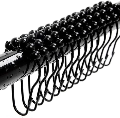 Schwarz Edelstahl Duschvorhang Ringe 12-teilige wasserdichte und rostbeständige Metall Duschvorhang Ringe für Duschvorhang Bar.