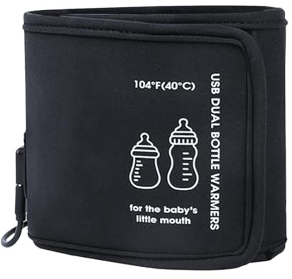 Calentador de biberones – Doble biberón recargable por USB, calentador de leche para bebé, calentador de botella con función de calentador, control preciso de temperatura, calentadores de leche para