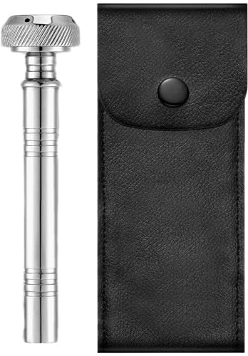 Holy Water | Christian Pocket Holy Water Sprinkler | Stainless Steel Holy Water Container with Leather Carrying Case | Holy Water Bottle | Religious Holy Water Font for Travel Exorcism Kit