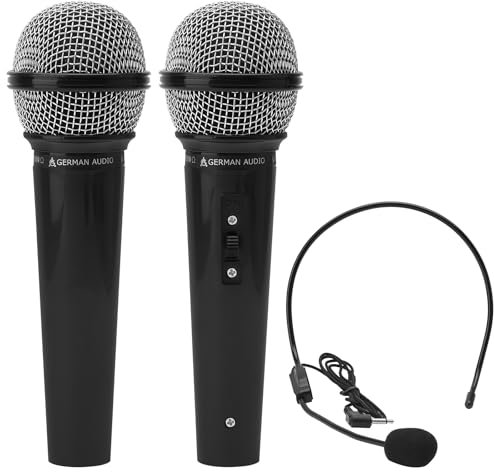 ZMDMAH 2 microfoni preimpostati, microfono simulazione, in plastica, glitter finti, microfoni per bambini, microfono in plastica prop, per karaoke o accessori di scena