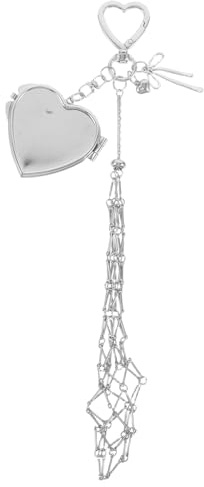 Cabilock Porte-Rouge à lèvres Porte-clés : Étui à Rouge à lèvres en Maille d'acier Inoxydable avec Miroir Compact pour Femme - Accessoire de Sac à Main et de Pochette