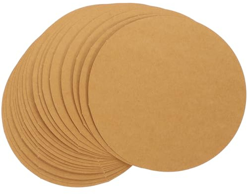 Healvian Cartulina Redonda de Papel Kraft 17X17 CM 40 Piezas para Manualidades DIY Dibujo y Pintura Cartón Grueso Resistente para Arte y Caligrafía Adecuado Decoración