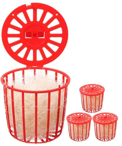 ifundom Nido per Uccelli in 4 Pezzi Conciato in Juta e Plastica, Traspirante e Lavabile, per Piccioni e Uccelli in Negozi di Animali e Zoo