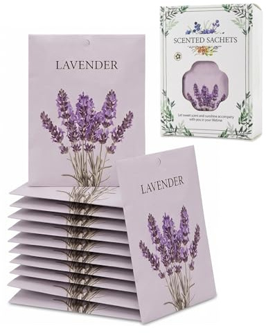 RAVNIX 12 Pezzi Sacchetti Profumati Lavanda – Vera Lavanda Essiccata, Protezione Antitarme Naturale per Armadi, Cassetti, Biancheria. Lunga Durata