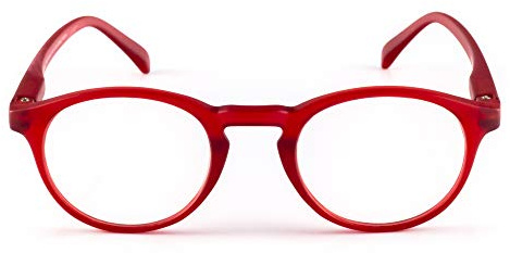 Contacta, Wall Street, Occhiali da Lettura per Uomo e Donna, Occhiali Leggeri e Funzionali, Montatura con Aste Flex, Colore Rosso, Diottrie +1,50, Confezione con Astuccio Portaocchiali, 26g