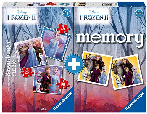 Ravensburger 20673 5 Multipack Memory und Puzzle von Frozen 2, Puzzle und Spiel für Kinder, Empfohlenes Alter 4+