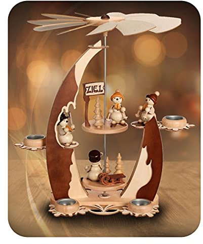 Rudolphs Schatzkiste Piramide per lumini a vela con pupazzi di neve per 6 lumini (altezza x lunghezza x larghezza), 48 x 44 x 37 cm
