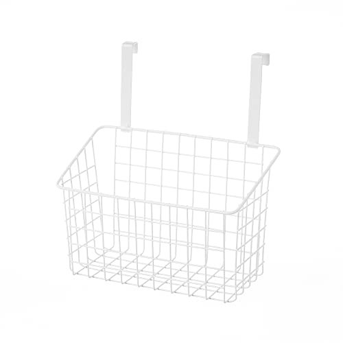 Cesta colgante con rejilla blanca de metal de 26x17x28 cm - LOLAhome
