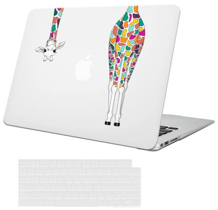 AUSMIX Kompatibel mit MacBook Air M3 M2 13.6 Zoll 2024-2022 Freisetzung A3113 A2681 Clip Retina Display und Touch ID, MacBook Air 2022 Hülle, Kunststoff Hartschalenhülle & Tastaturabdeckung,Giraffe