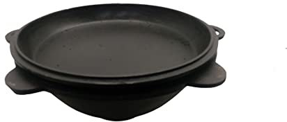 Grillpeter Kasan 12 Liter mit Deckel-Pfanne mit rundem Boden aus Gusseisen