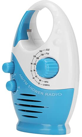 Portable AM FM Radio, Waterproof Broadcast Music Shower Weather Radio with Speakers Suitable for Shower Rooms, Bedside Tables and Garages