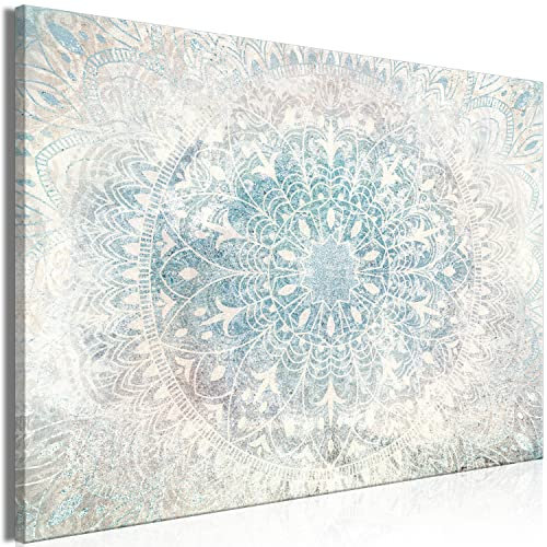 murando Cuadro Acústico Mandalas 90x60 cm espuma acústica absorbe el sonido aislamiento lienzo de 1 pieza Impresión Artística Decoración de Pared Orient Zen Spa Abstracto beige azul f-C-10043-b-a