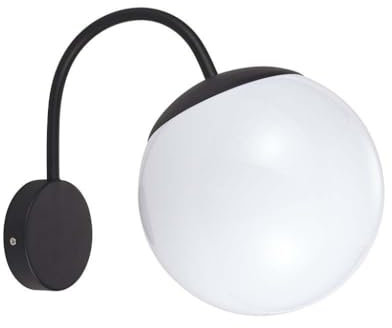 V-TAC Lampada da parete esterno IP44 E27 palla in basso nero opaco VT-1223-11823