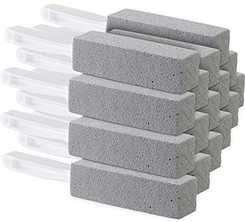 AtomiClean Bimssteine WC: 16er-Set Bad- & Grill-Reinigungsstein mit Griff,verdichteter Bimsstein (Hornhaut-Bimsschwamm, Toilettenreiniger, Reinigungsbürste)