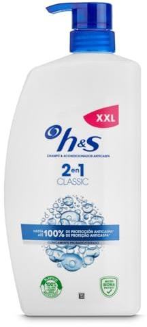 H&S Classic 2en1 Champú y Acondicionador Anticaspa 1000ml Con Dispensador. Actúa Contra La Caspa, Grasa Y Picor desde el Primer Lavado. Pelo Sin Caspa + Hidratado