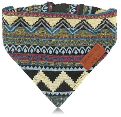 Made by Nami Foulard per cani Boho in varie dimensioni per cani di piccola e grande taglia (Blu, S)