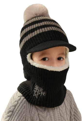 TAGVO Passamontagna in Pile Termico Bambini Invernale, 3 in 1 Antivento Caldo Scaldacollo Sciarpa con Cappuccio, Multifunzionale Balaclava Cappello da Sci per 1-5 Anni