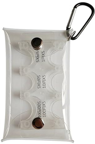 Mynthållare – 14 x 8 cm myntalbum, kompakt plånbok, sedelpåse med sex-spår PVC-fodral | lätt design för resor, shopping och daglig kontantsortering, genomskinlig, Refer to description, Unisex