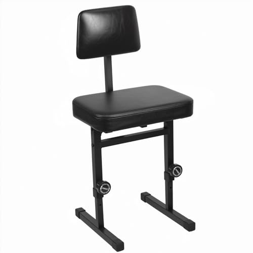 tekrabea 5 Height Adjustable Piano Stool with Backrest, Piano Bench with Padded Seat, Piano Chair with Black Padded Cushion for Musicians, Adults & Kids, 125kg Capacity