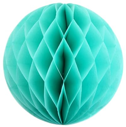 Creativery 10 våffelbollar 20 cm set // vågor boll hänge dekor ballonger lykta wabenball dekoration bollar pons papper party bröllop Aqua / Hell Türkis 314