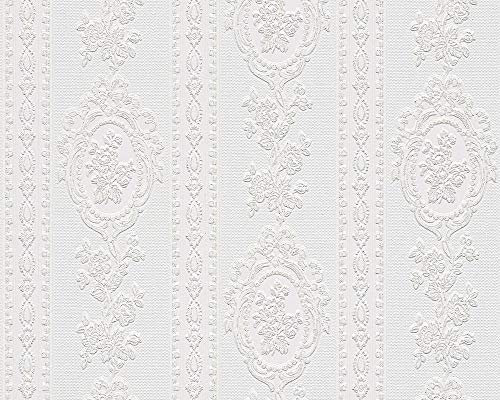 A.S. Création Belle Epoque Structure Profil Papier peint, Weiß, 10,05 m (Länge) x 0,53 m (Breite)