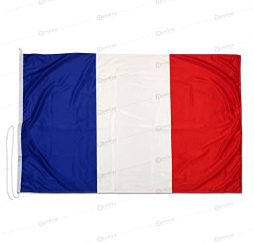 Drapeau France 150x100cm en tissu nautique coupe-vent 115g/m²,drapeau français 150x100 lavable,drapeau de la France 150x100cm avec cordon, double couture périmétrique et bande de renfort