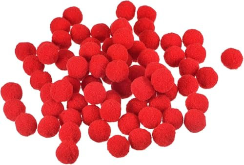 Perlin Pompons Pompon Bommel Plüsch Bälle 10mm Rot 250 Stück Nähen Tilda Basteln Borte Bälle Flauschigen