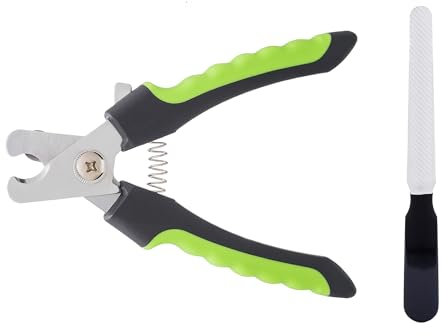 ECENCE Krallenschere für Hunde & Katzen - Krallenzange - professionelle Qualität - Nagelfeile - Krallenpflege - Krallenschneider für mittelgroße Hunde